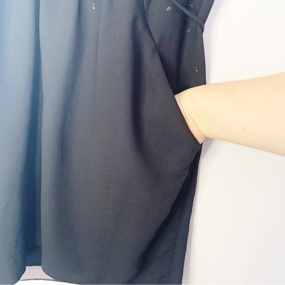 ARTIZIA Wilfred Sabine Diamond Print Drop Waist Mini Black Dress Size XXS - Picture 11 of 13